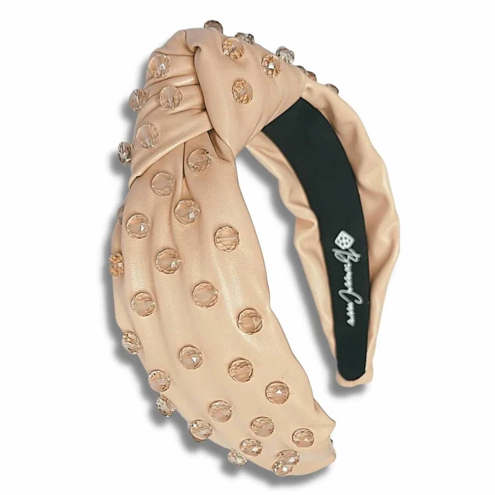 NEW BRIANNA CANNON women's vegan leather headband in nude